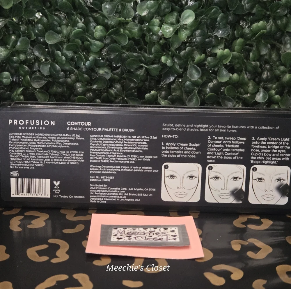 PROFUSION Cosmetics Contour Palette & Brush 6 Shades NIB